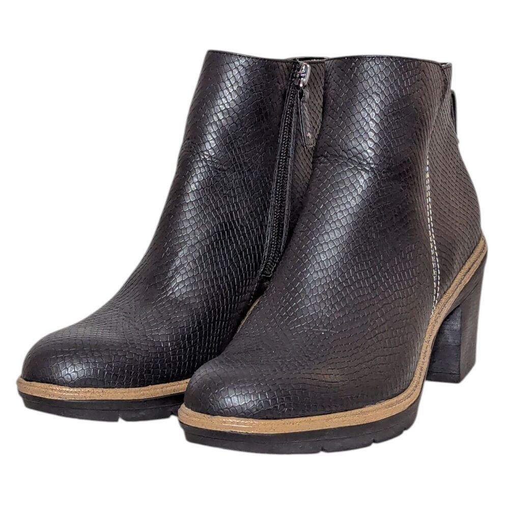 Dr. Scholl's Sz 8M Finder Keeper Ankle Boots Black Women's Block Heel Comfort